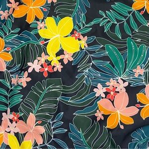 Old Navy One Piece Halter Tie Swimsuit Plus Size 4X Black Yellow Floral New